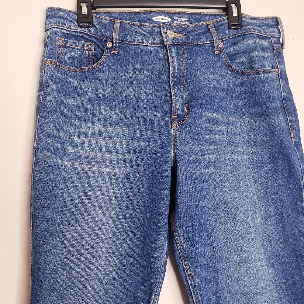 Old Navy Women's Straight Leg Jeans - Blue - Picture 3 of 10